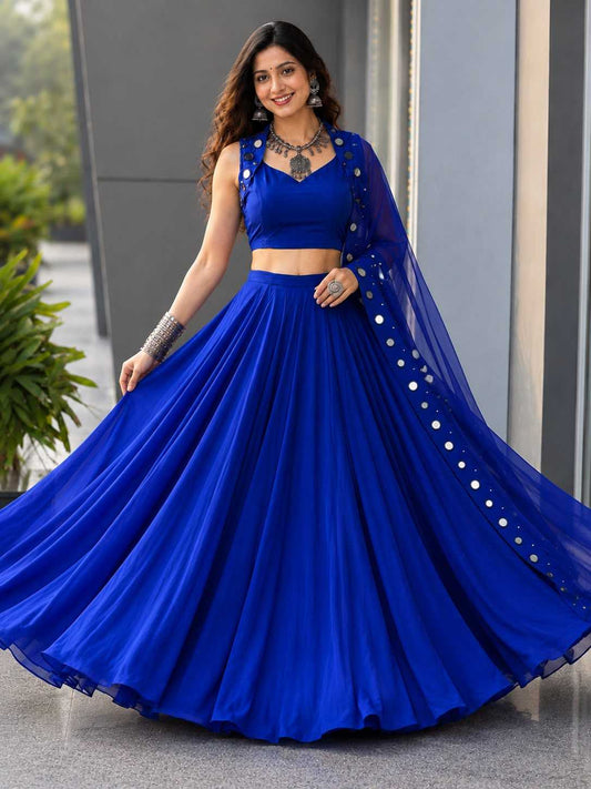 Cotton Designer Lehenga Choli in Blue
