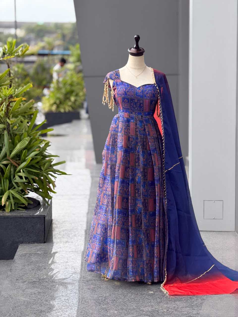 Organza Silk Printed Gown