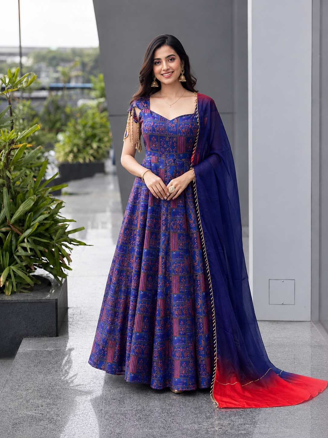 Organza Silk Printed Gown