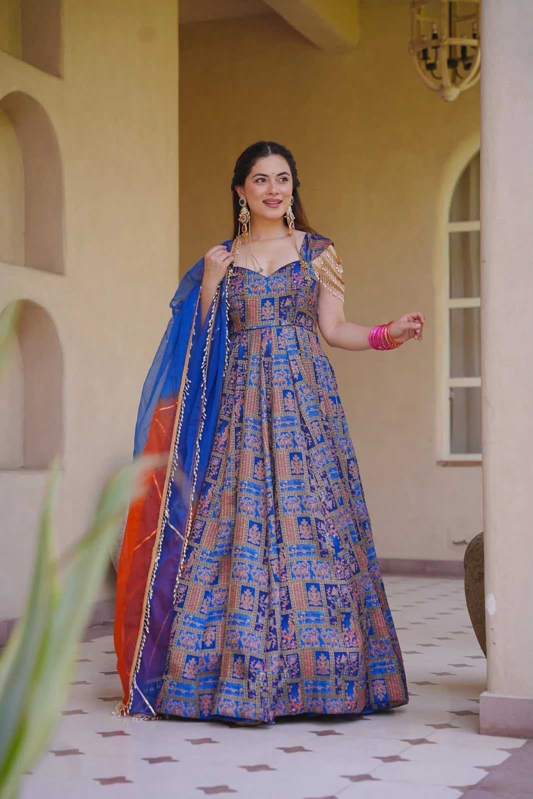 Organza Silk Printed Gown