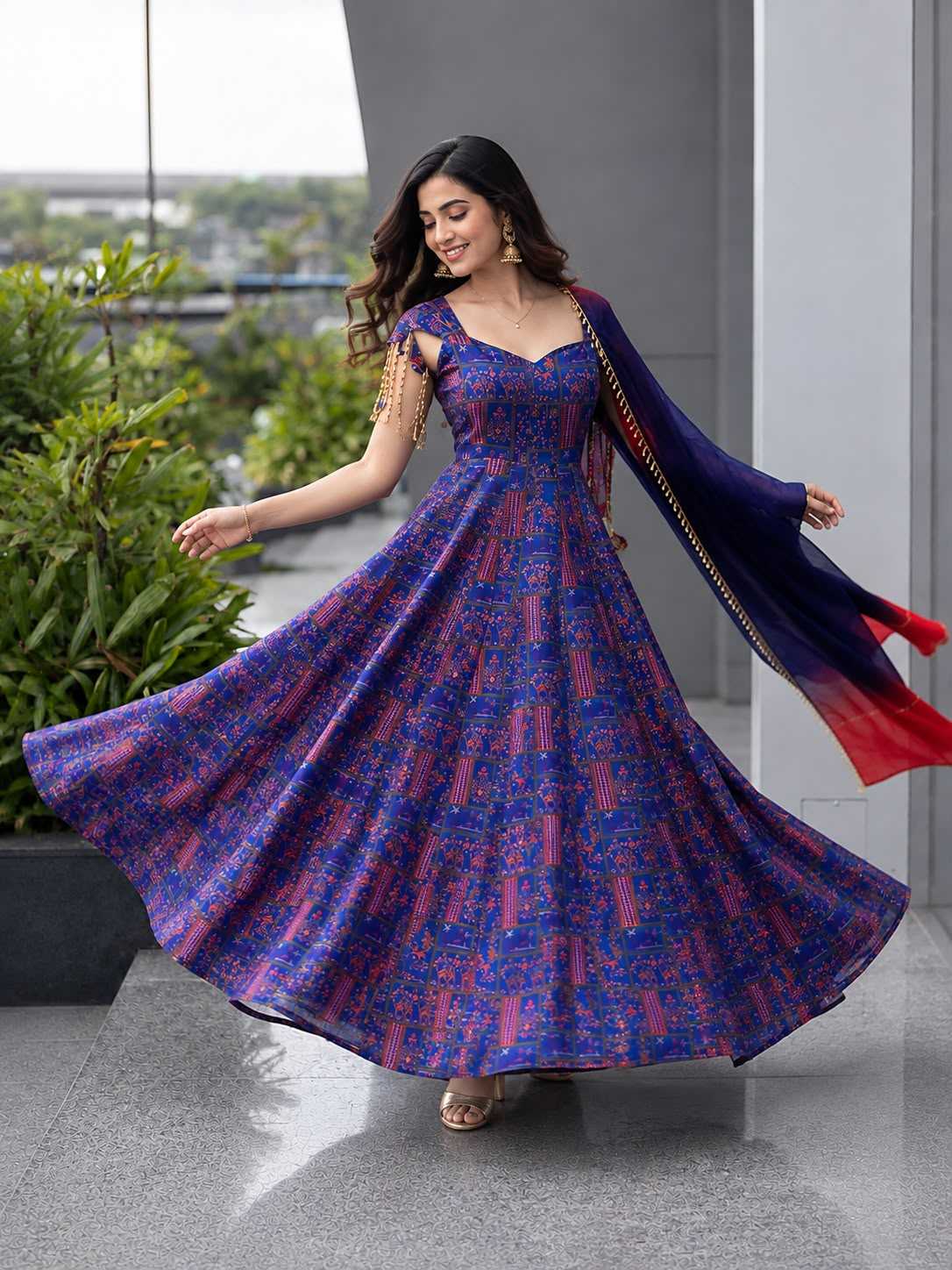 Organza Silk Printed Gown