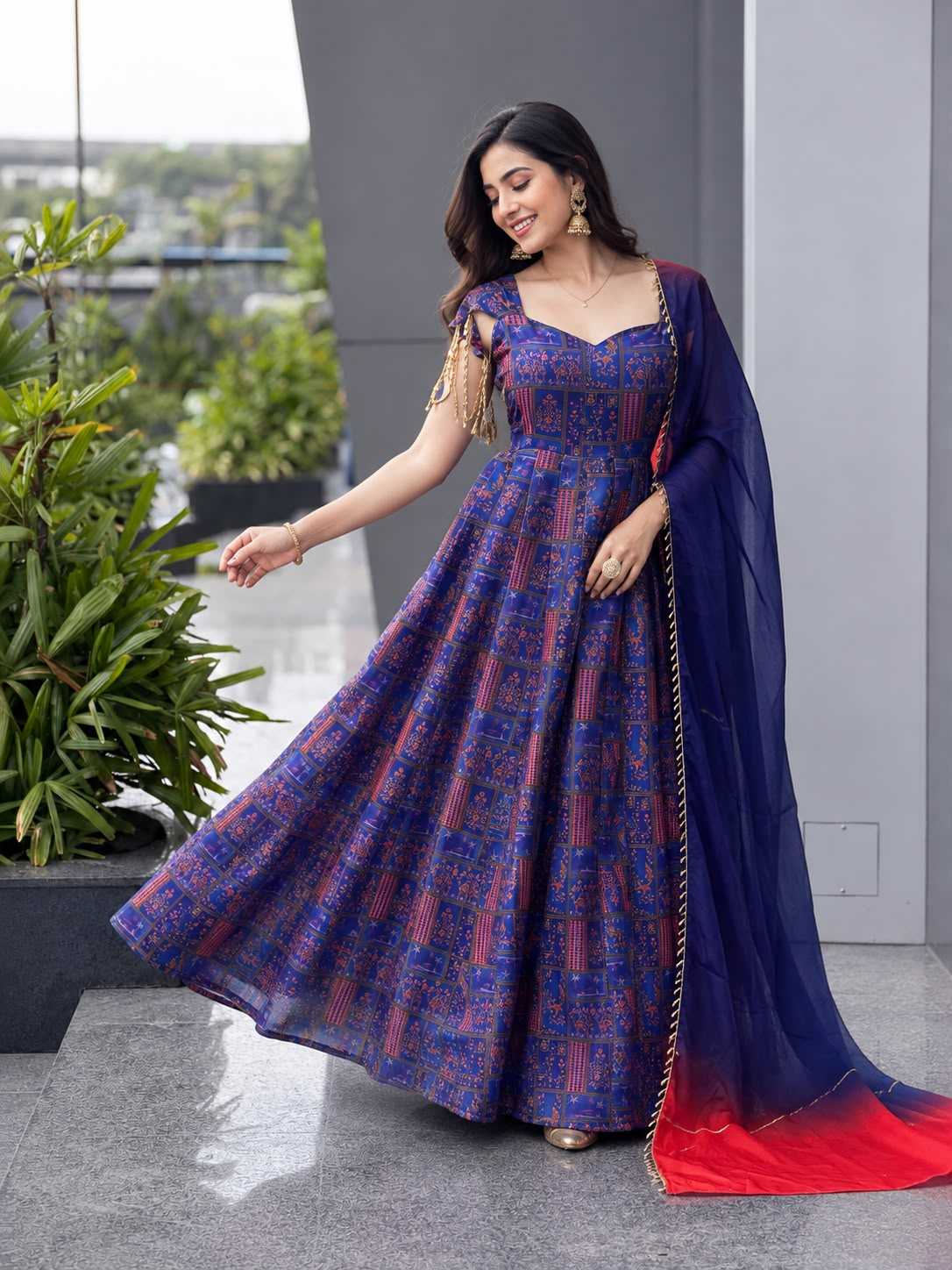 Organza Silk Printed Gown