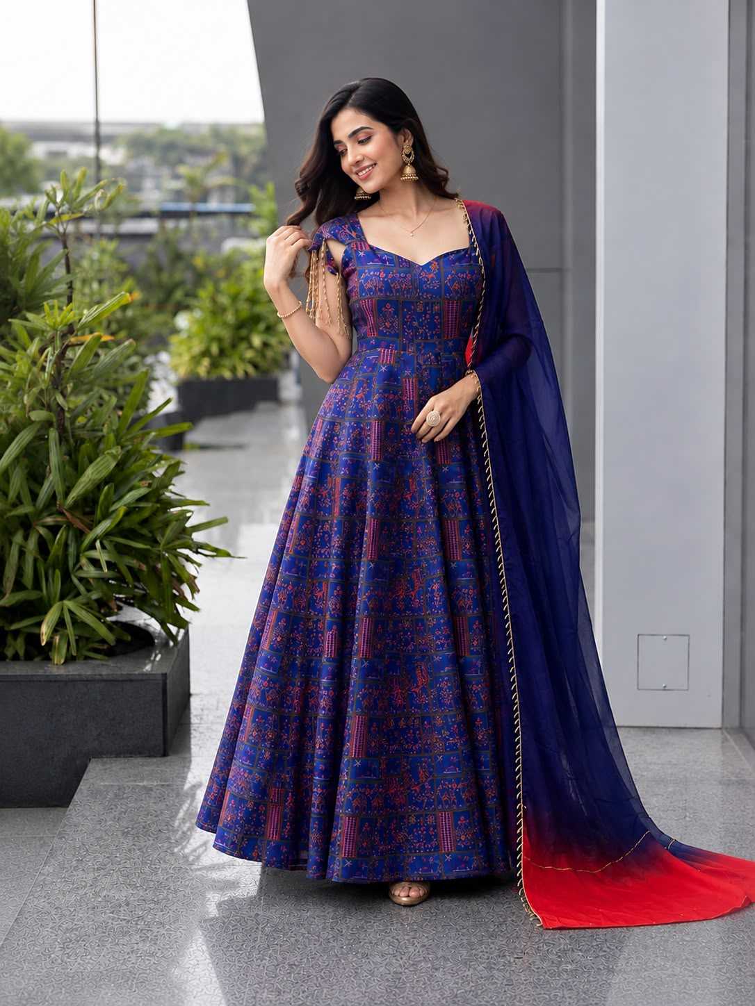 Organza Silk Printed Gown