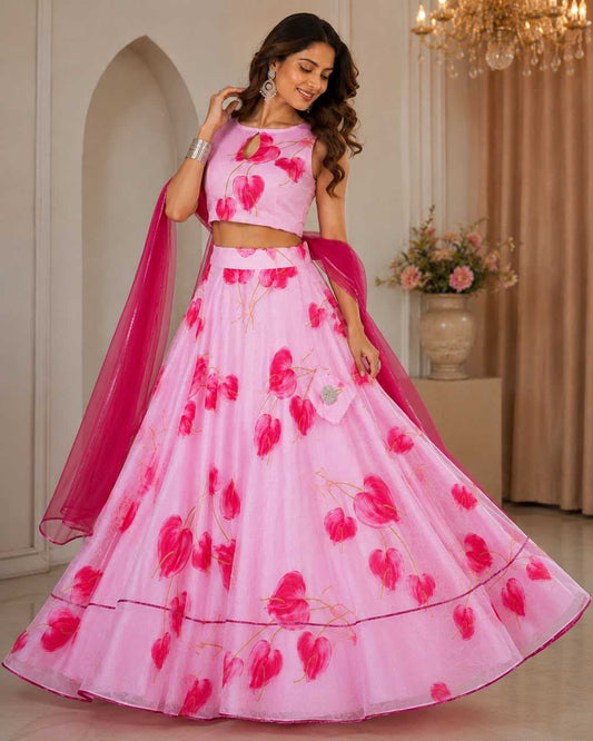 Organza Silk Designer Lehenga