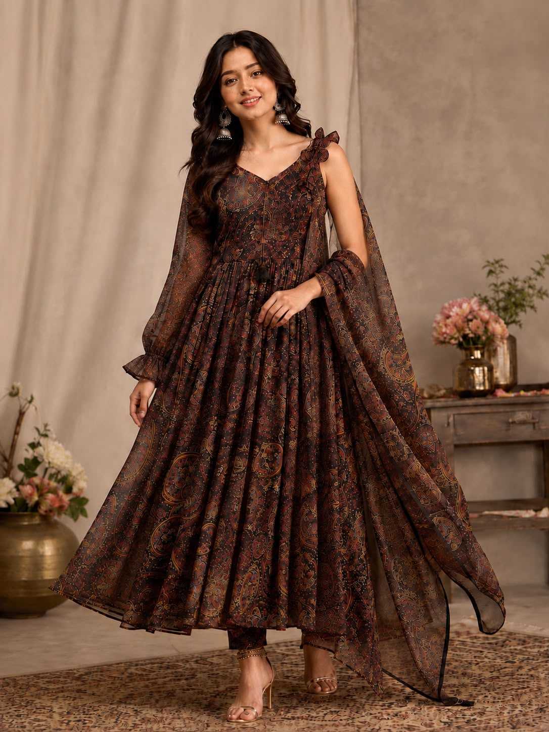 Organza Silk Printed Suit