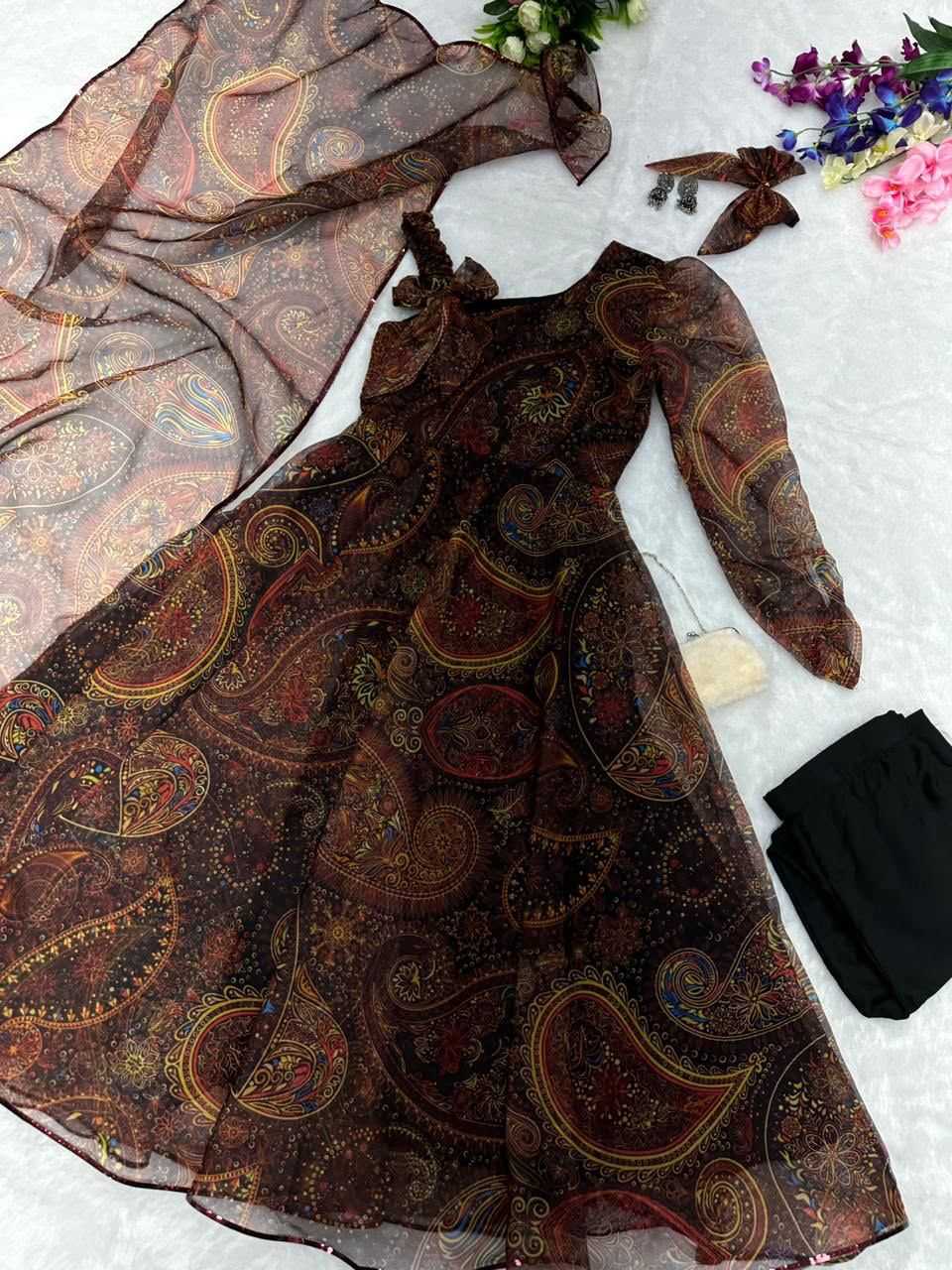 Organza Silk Printed Suit