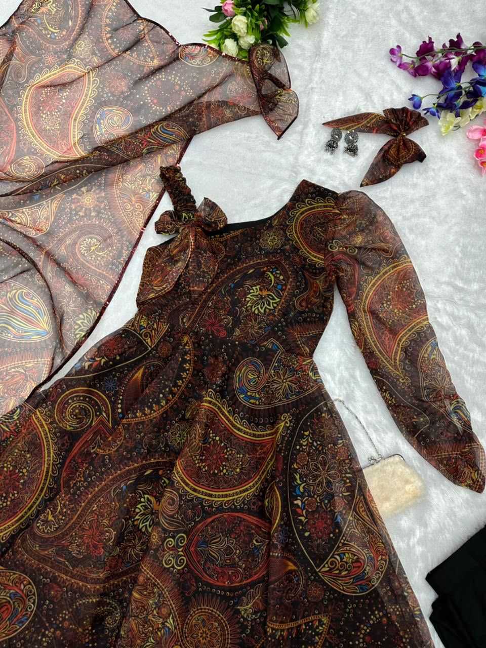 Organza Silk Printed Suit