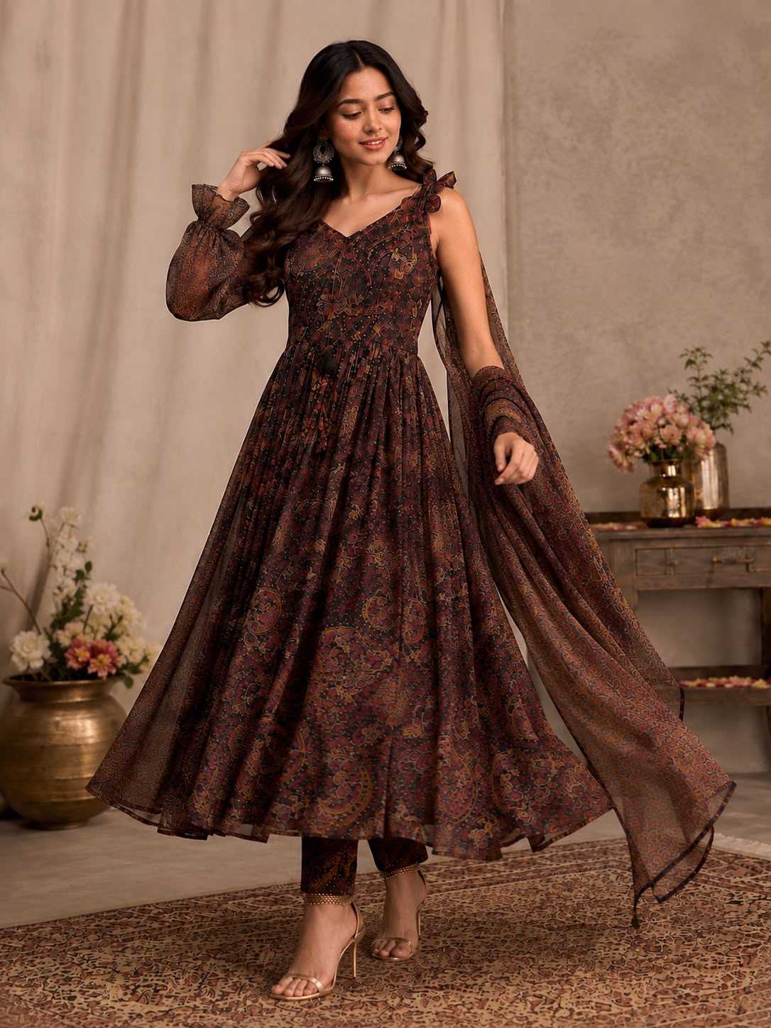 Organza Silk Printed Suit