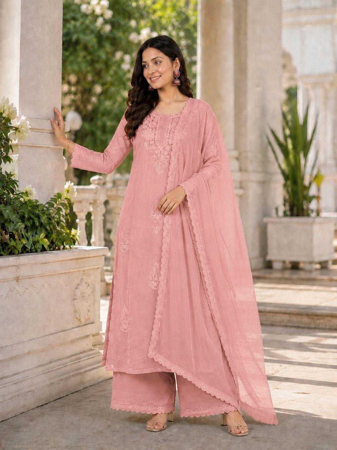 Faux Georgette Embroidery Suit