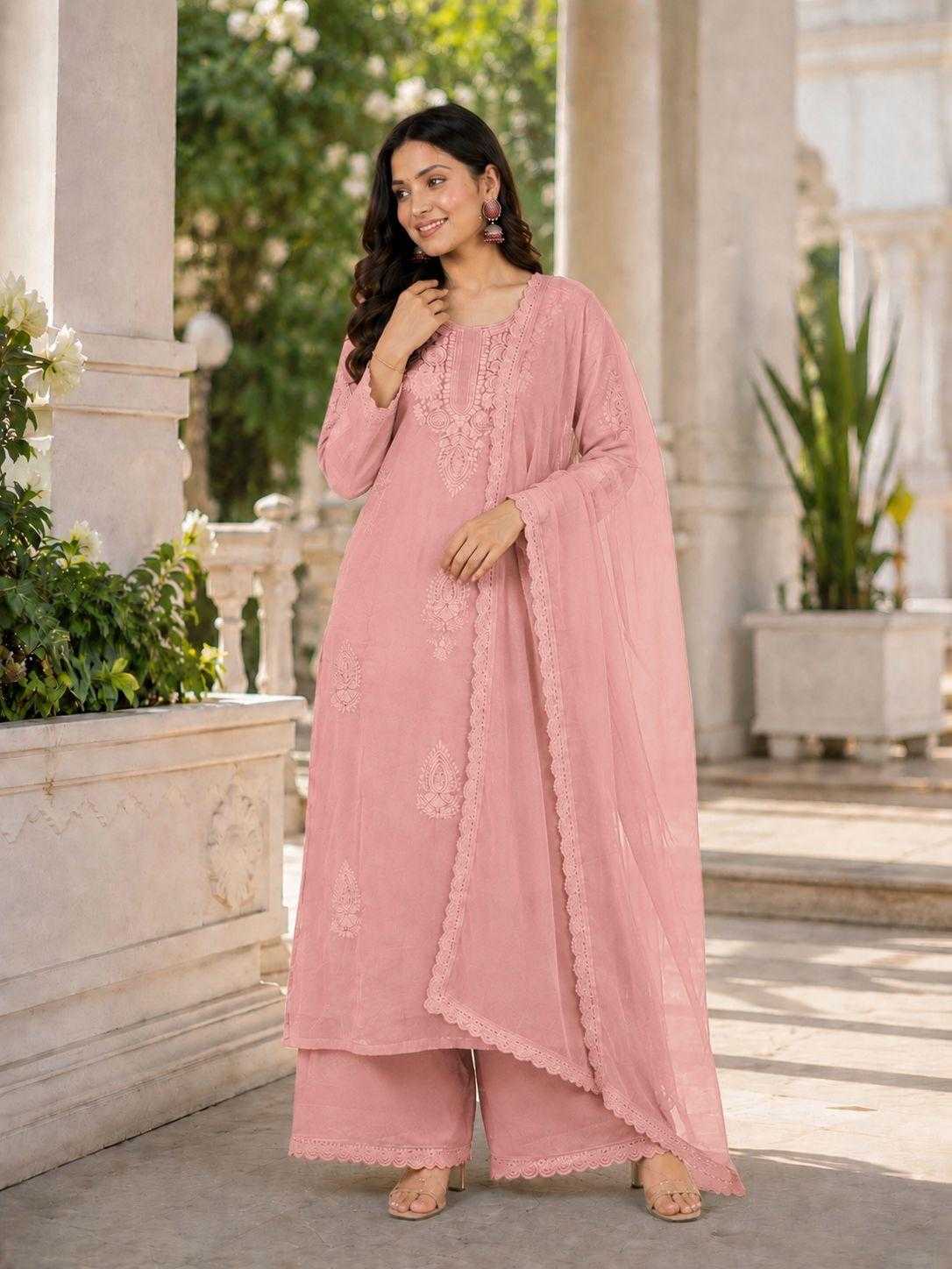 Faux Georgette Embroidery Suit