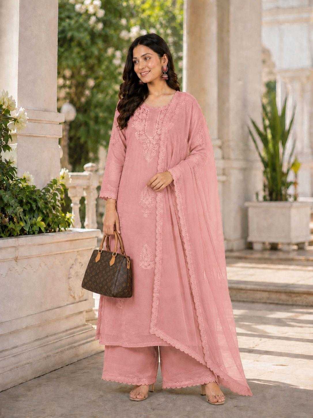 Faux Georgette Embroidery Suit
