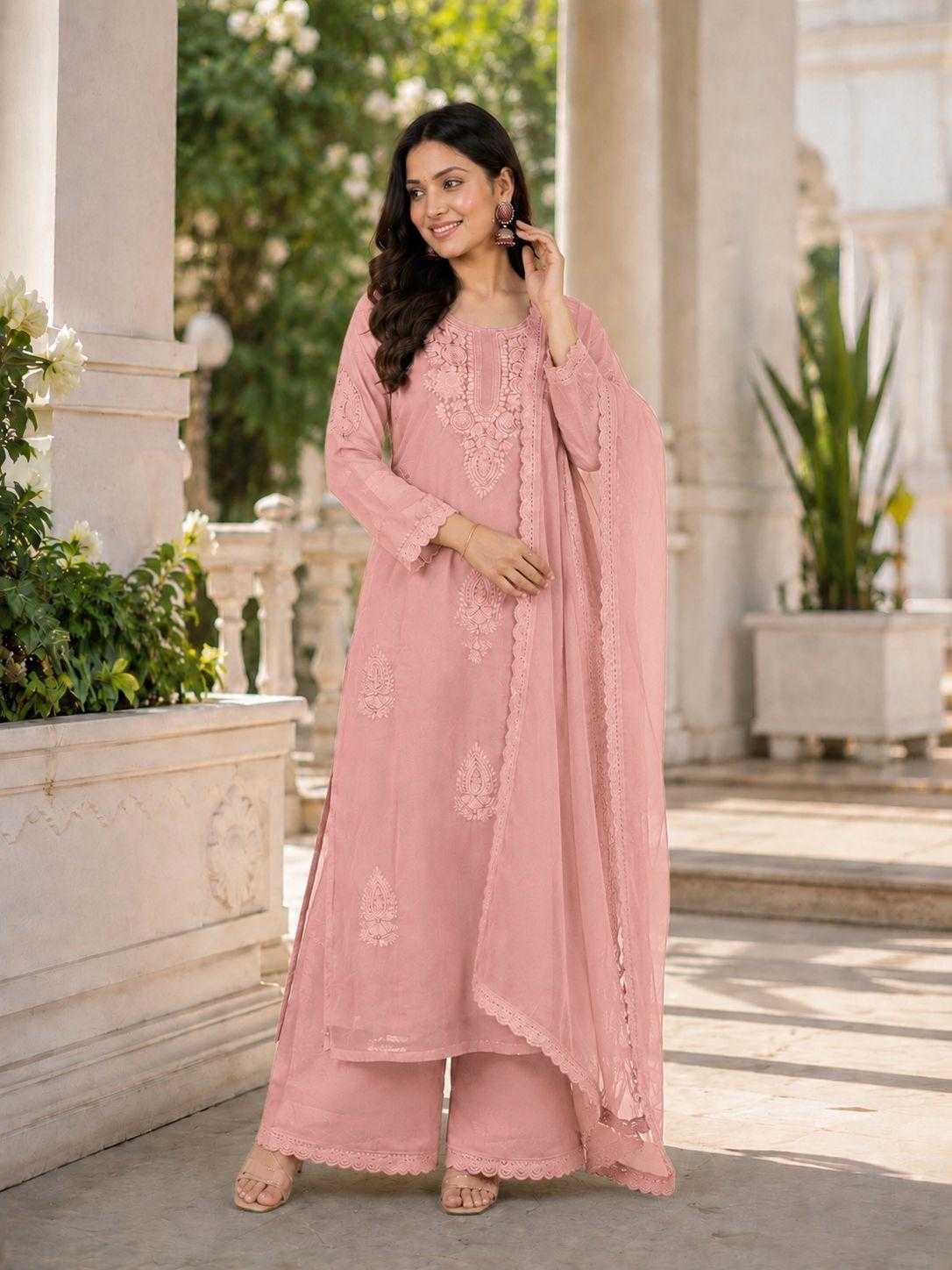 Faux Georgette Embroidery Suit