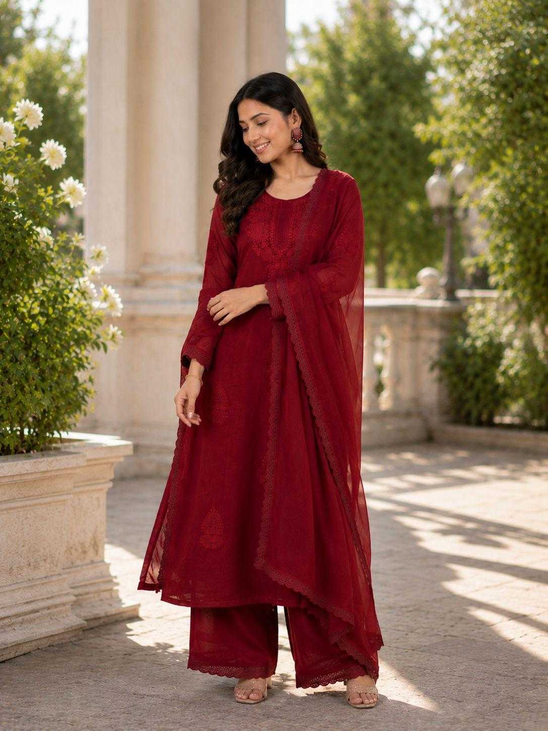 Faux Georgette Embroidery Suit