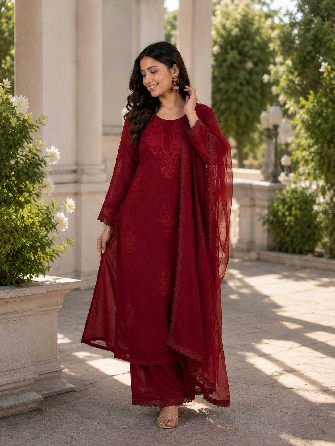 Faux Georgette Embroidery Suit