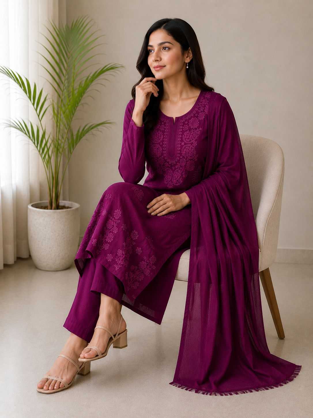 Rayon Embroidery Suit