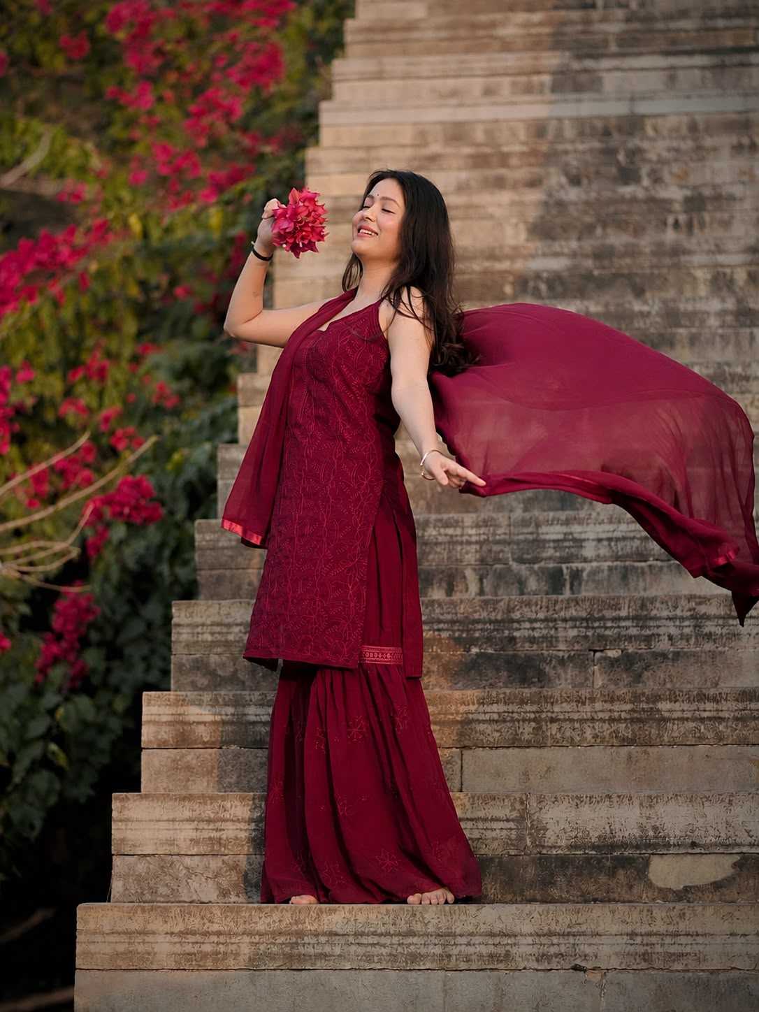 Faux Georgette Sharara Salwar Suit 010
