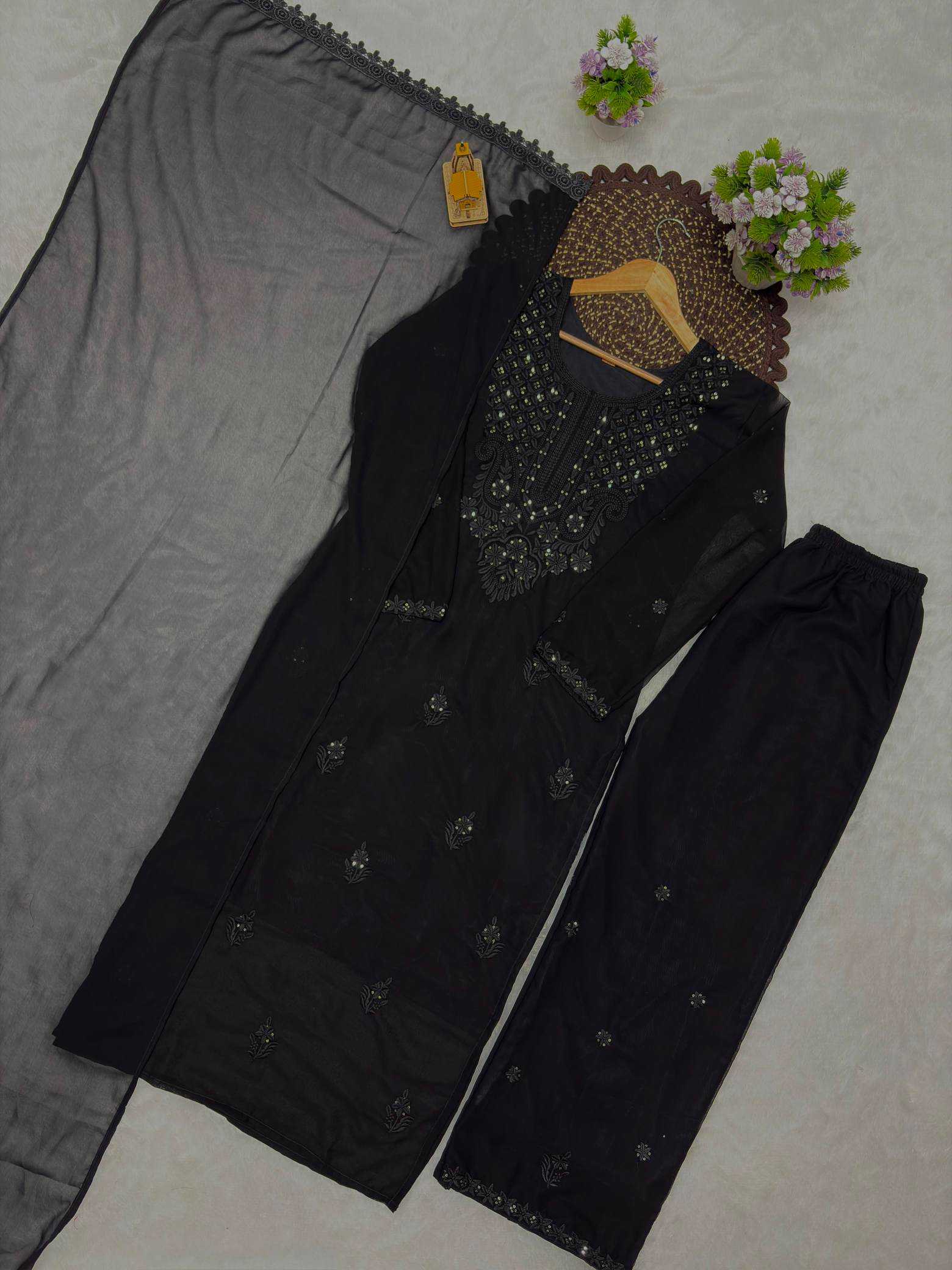 Faux Georgette Embroidery Suit