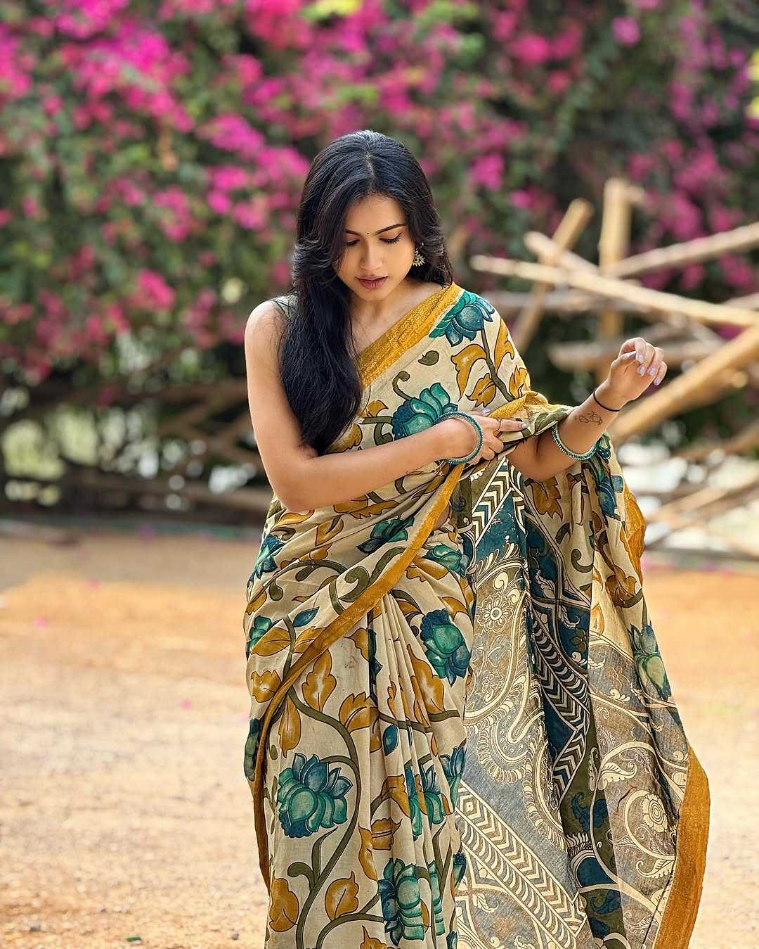 Linen Designer Saree