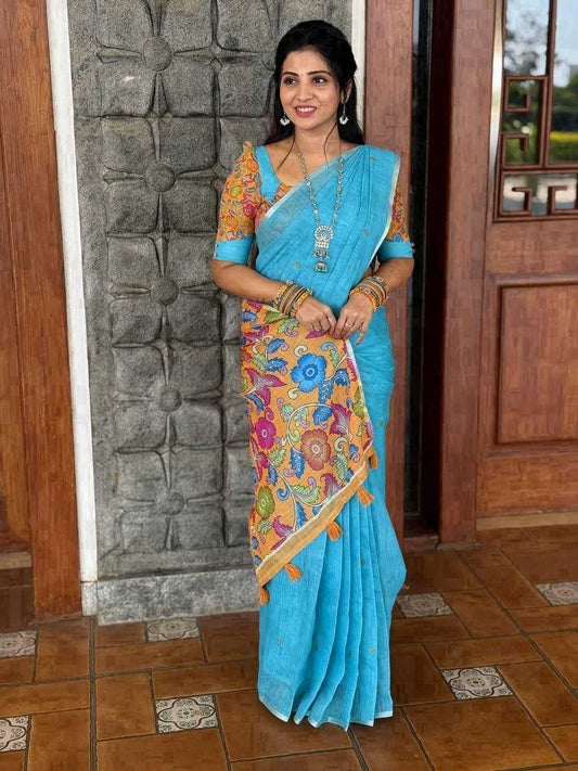 Linen Designer Saree