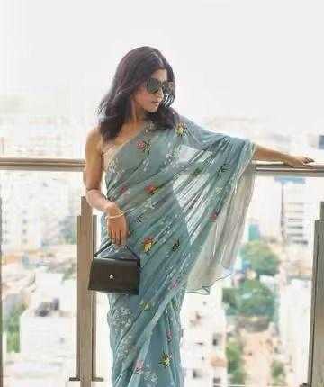 Linen Designer Saree