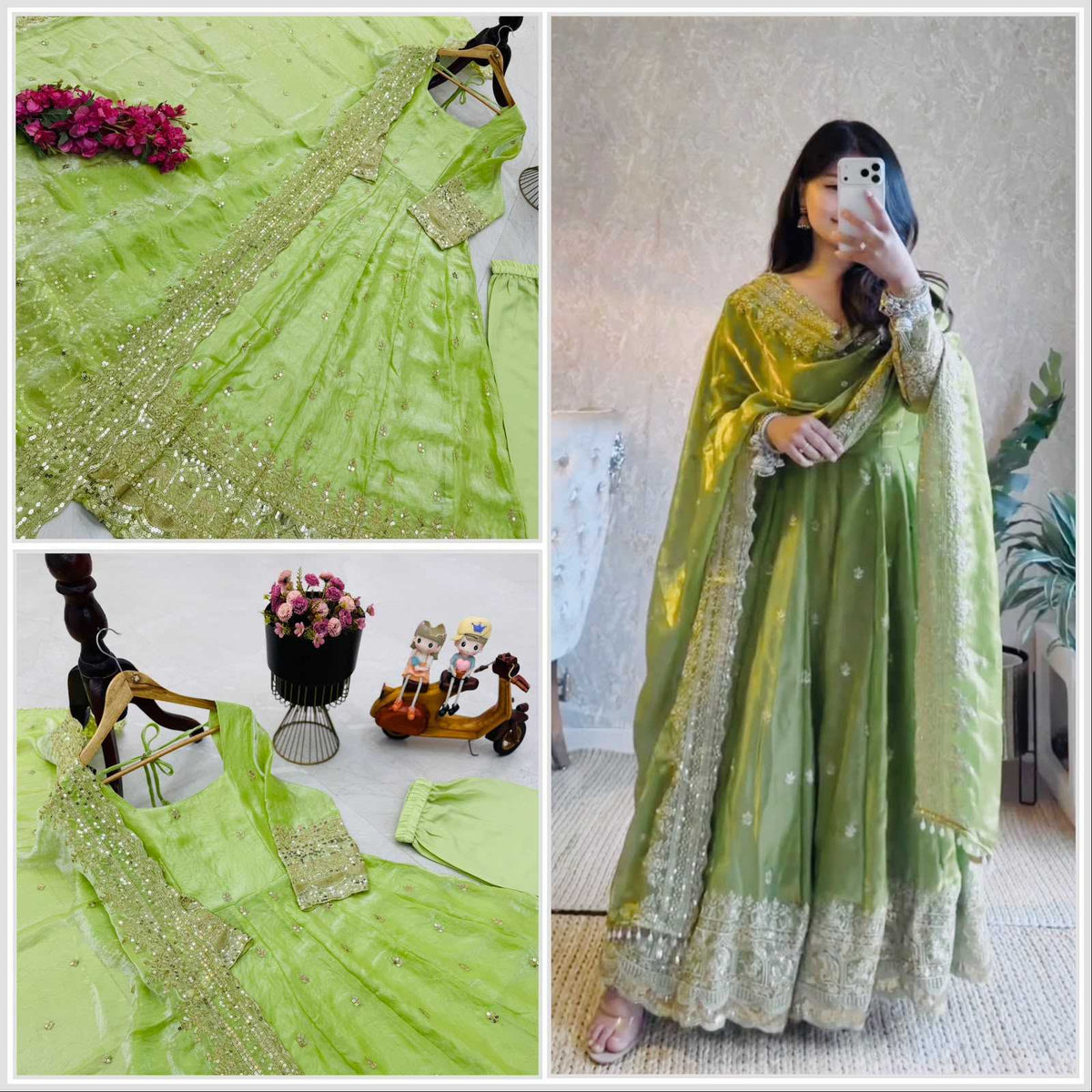 Fendy Embroidery Gown in Sky Blue