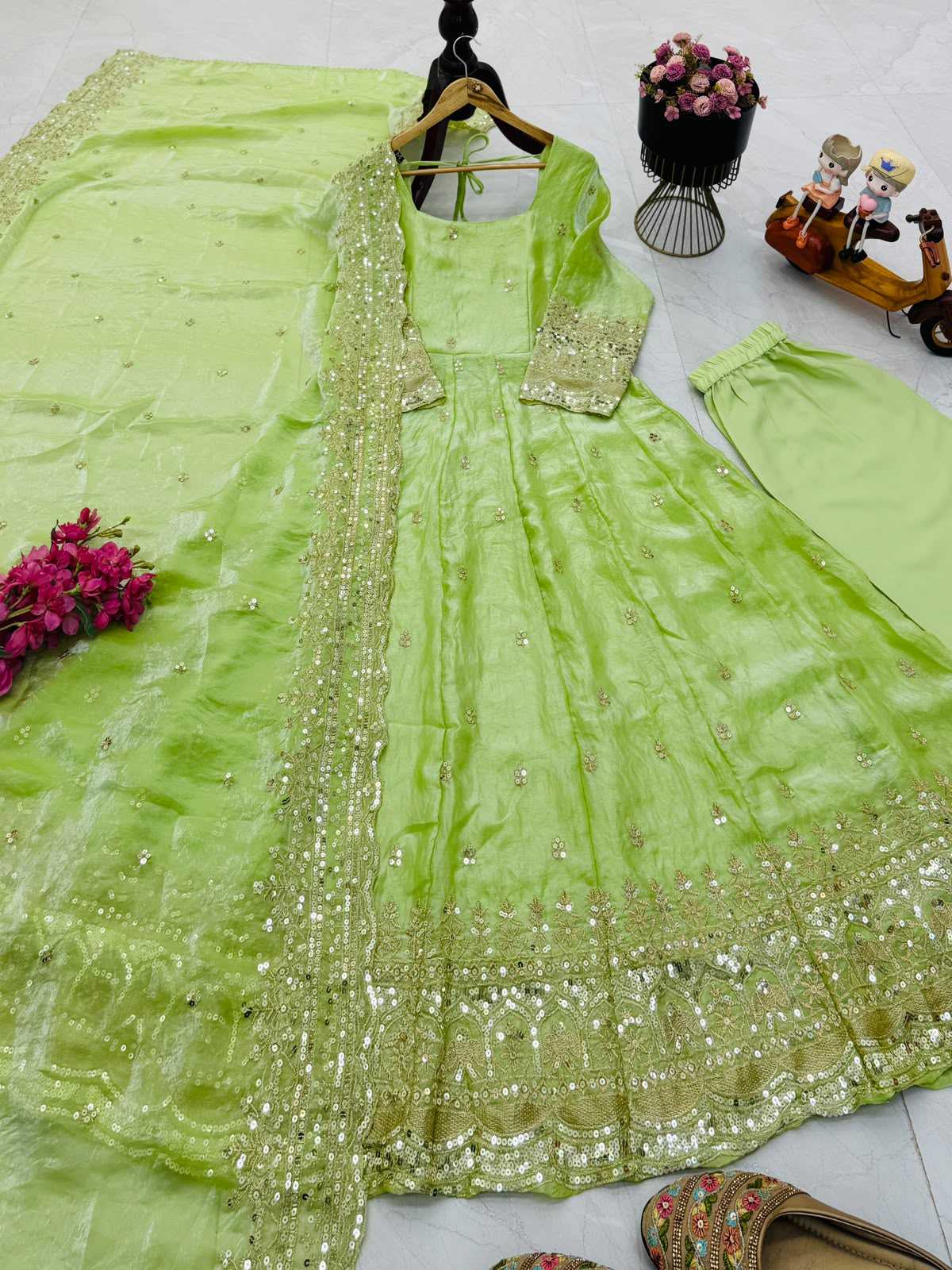 Silk Embroidery Gown