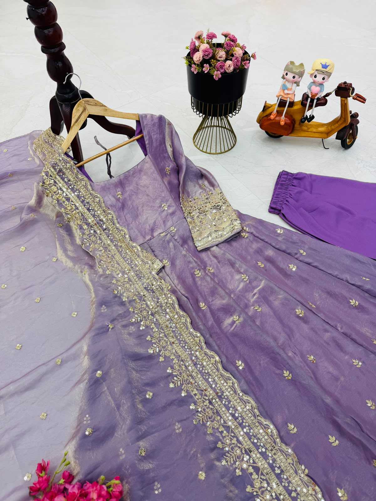 Silk Embroidery Gown