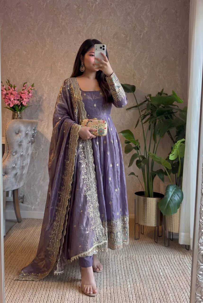 Silk Embroidery Gown