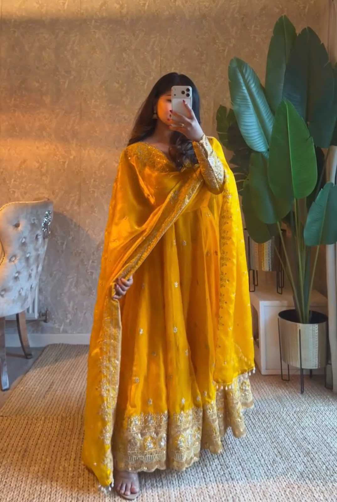 Silk Embroidery Gown