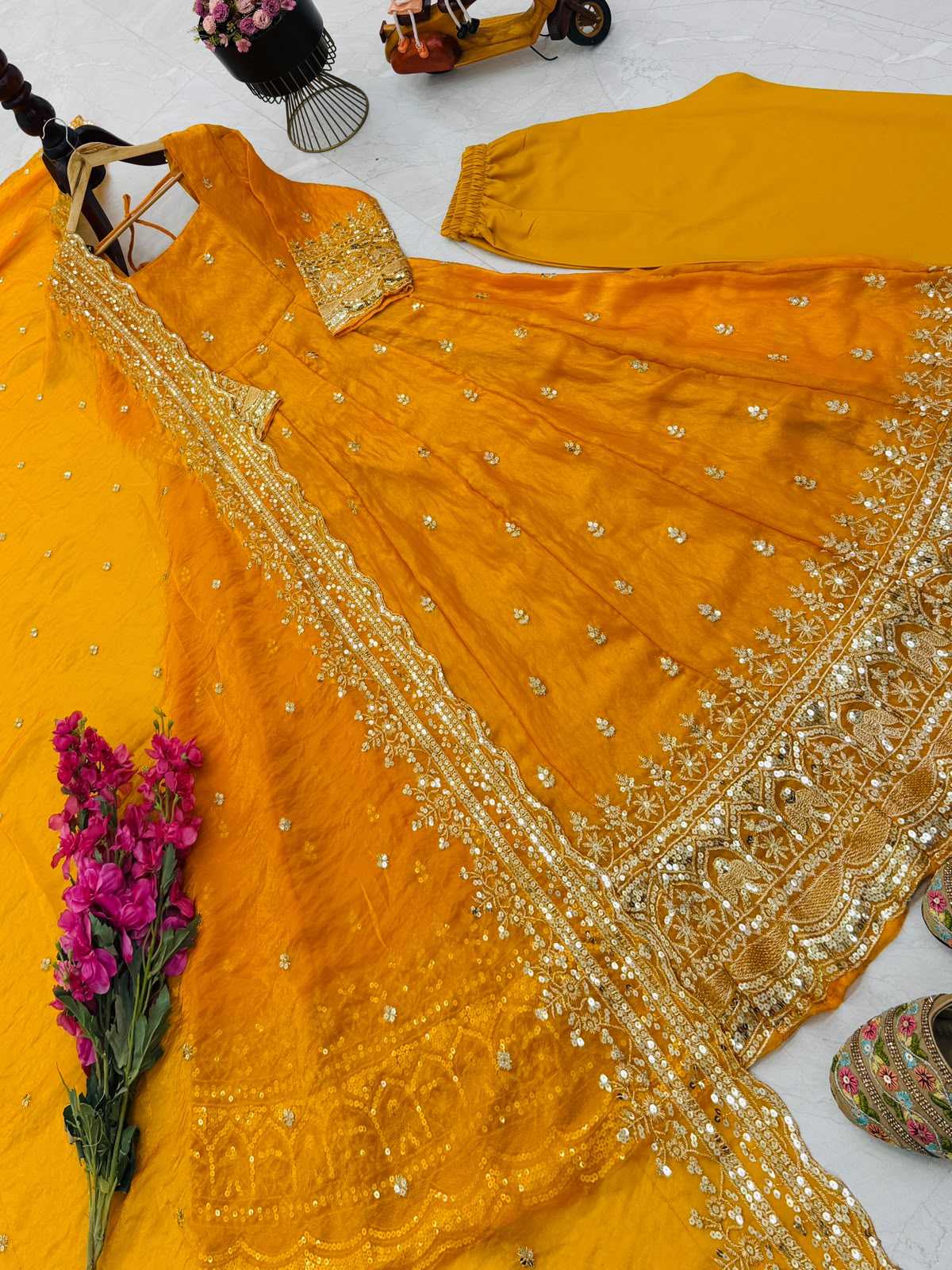 Silk Embroidery Gown