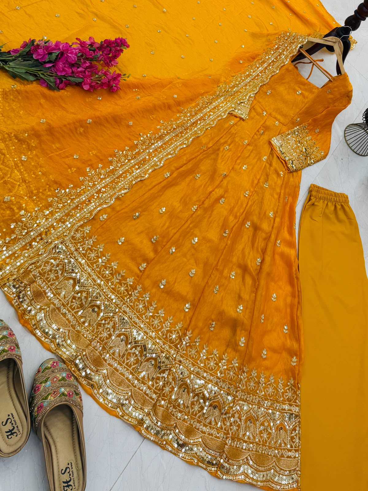 Silk Embroidery Gown