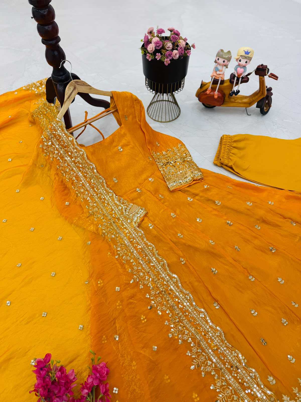 Silk Embroidery Gown
