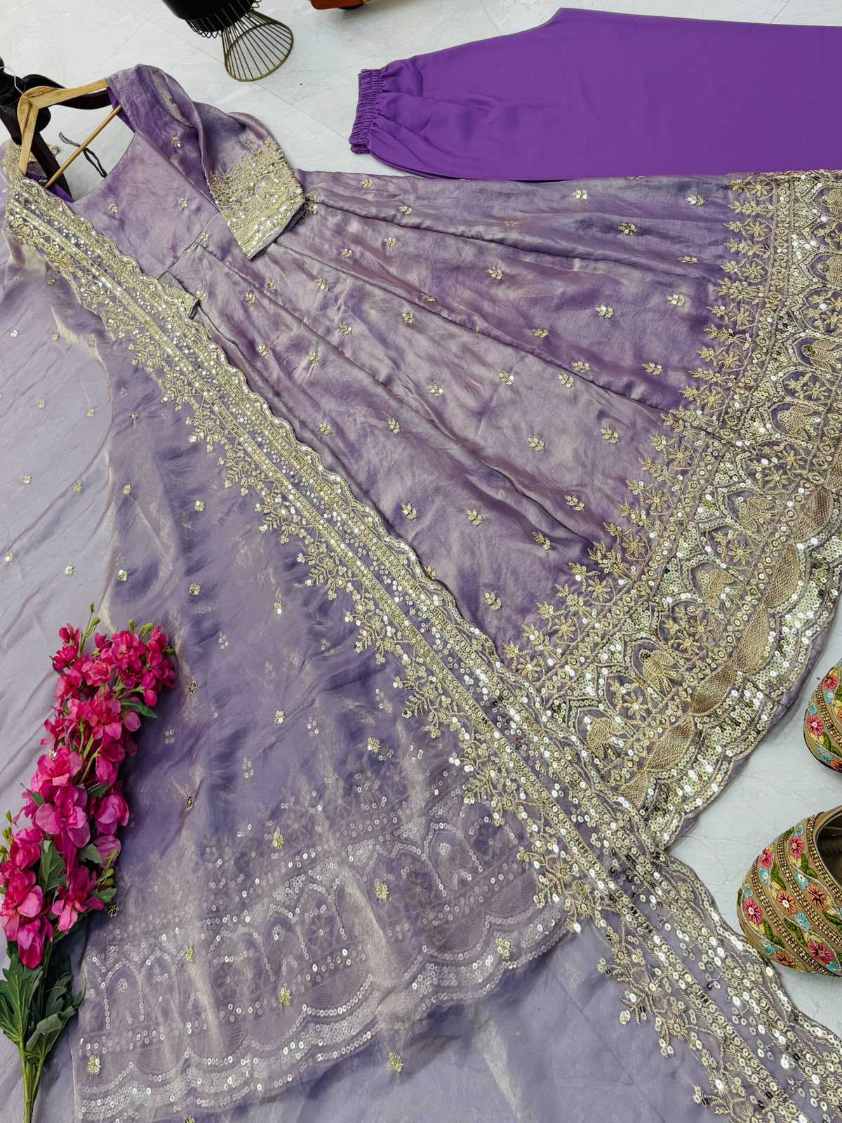 Silk Embroidery Gown