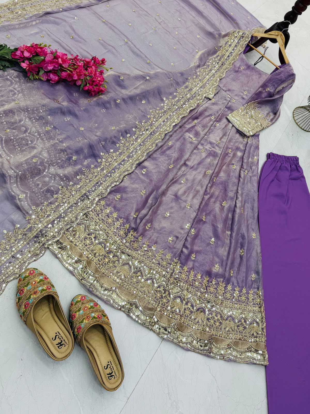 Silk Embroidery Gown