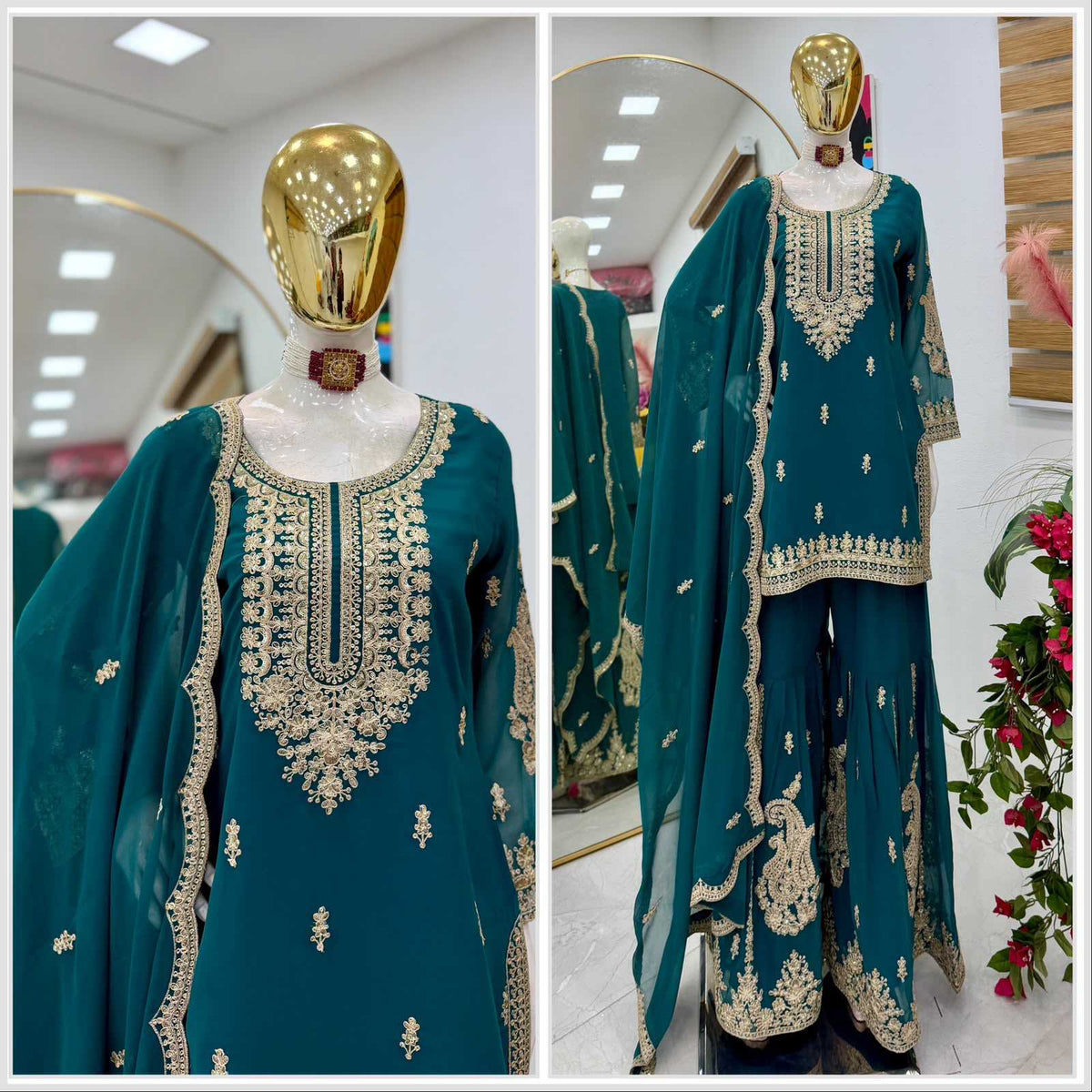 Faux Georgette Sharara Salwar Suit