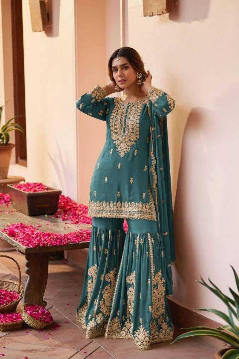 Faux Georgette Sharara Salwar Suit