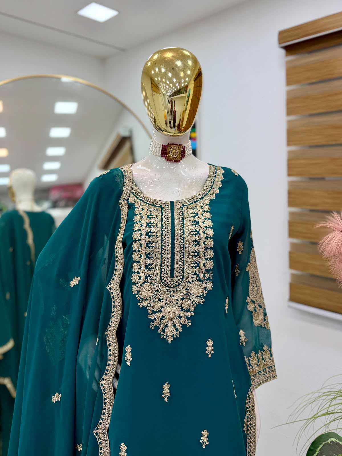 Faux Georgette Sharara Salwar Suit