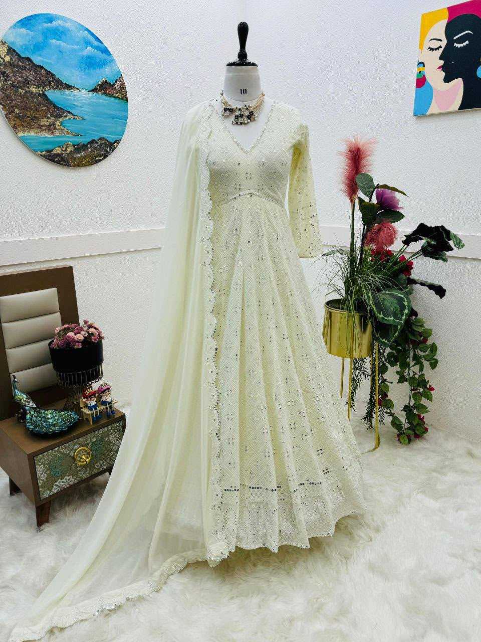 Faux Georgette Gown 5029