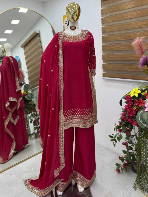 Crepe Sharara Salwar Suit