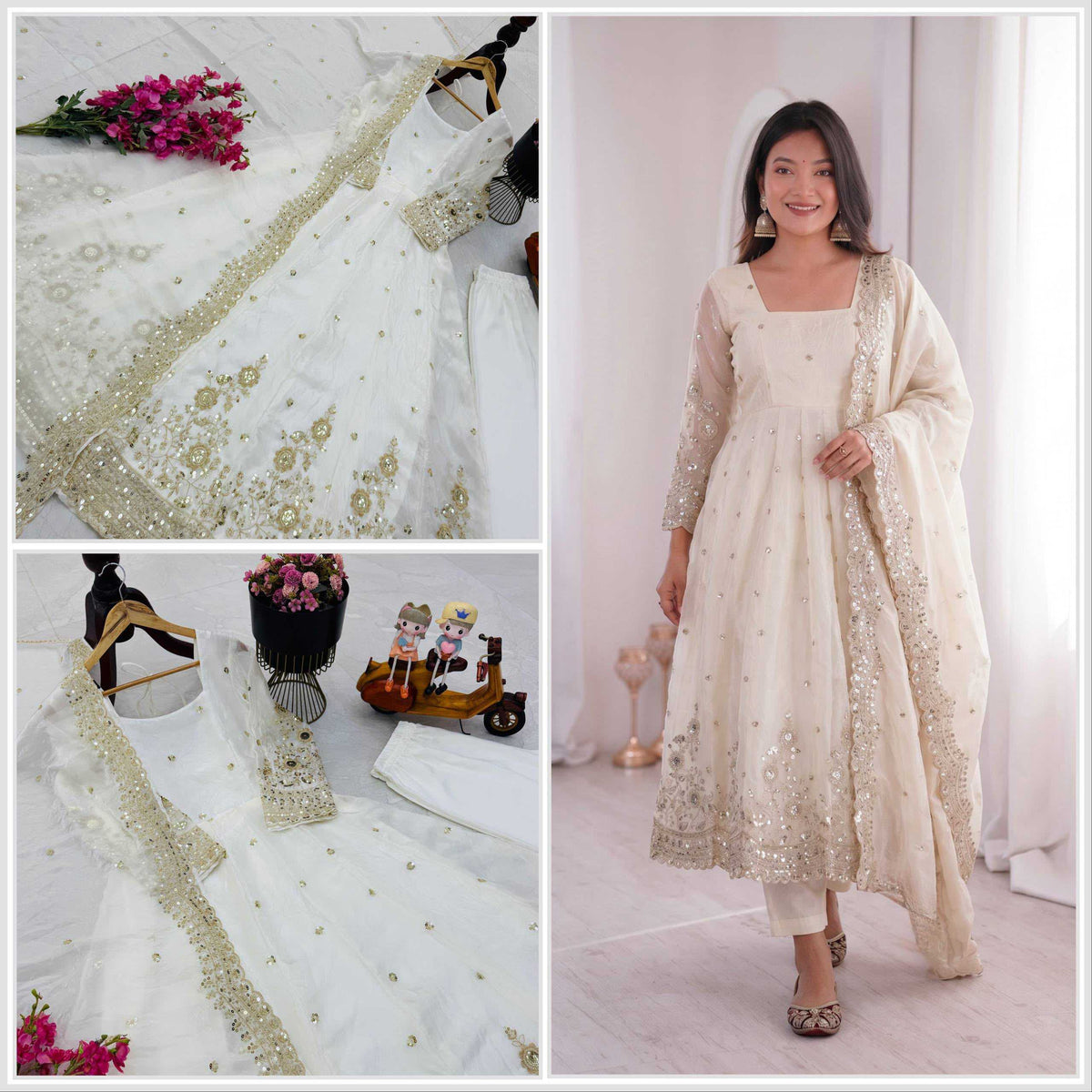 Fendy Embroidery Gown in Purple
