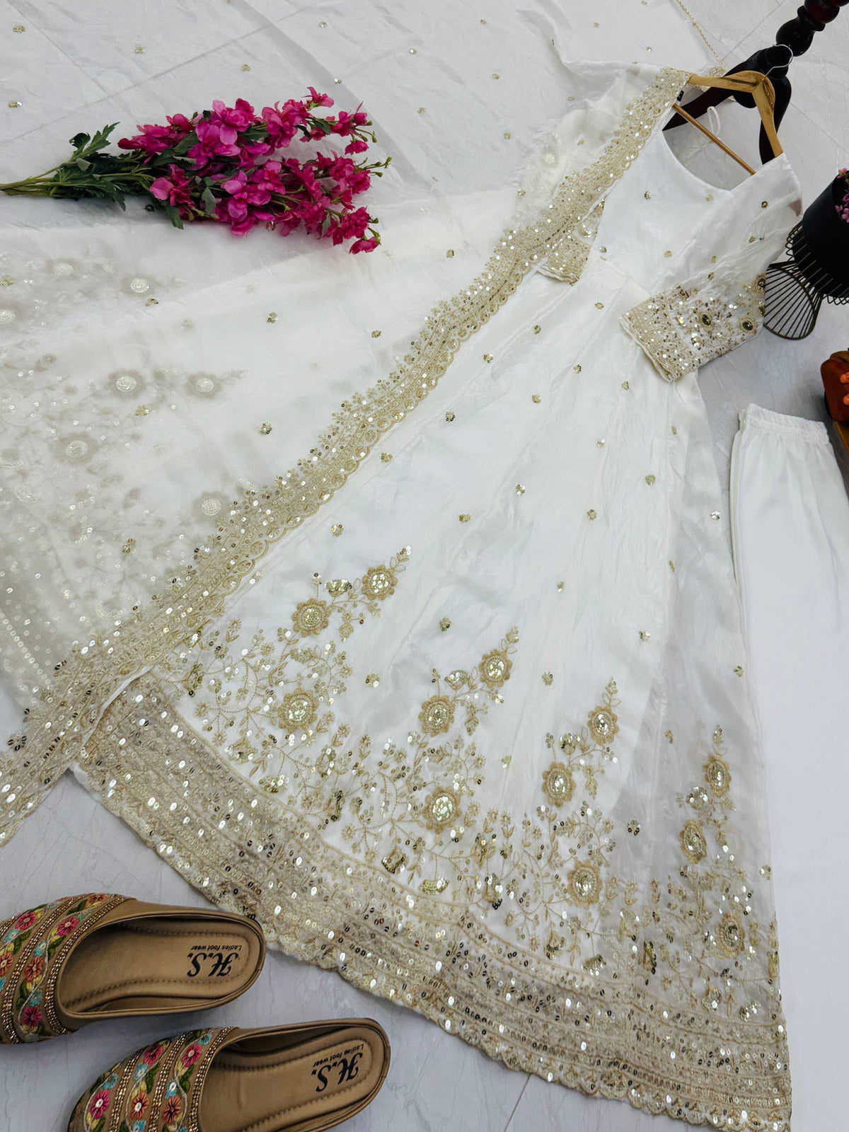 Fendy Embroidery Gown in Purple