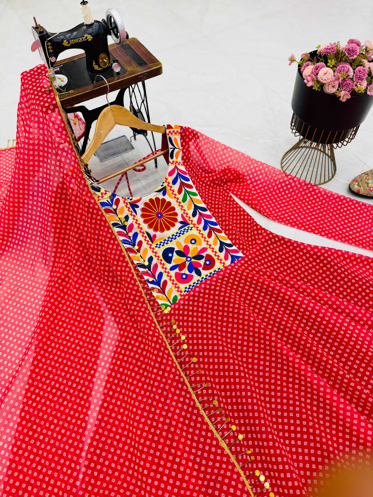 Faux Georgette Printed Gown 5076