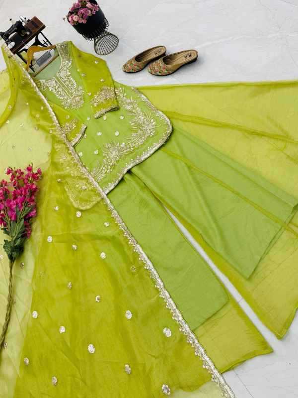 Crush Silk Sharara Salwar Suit