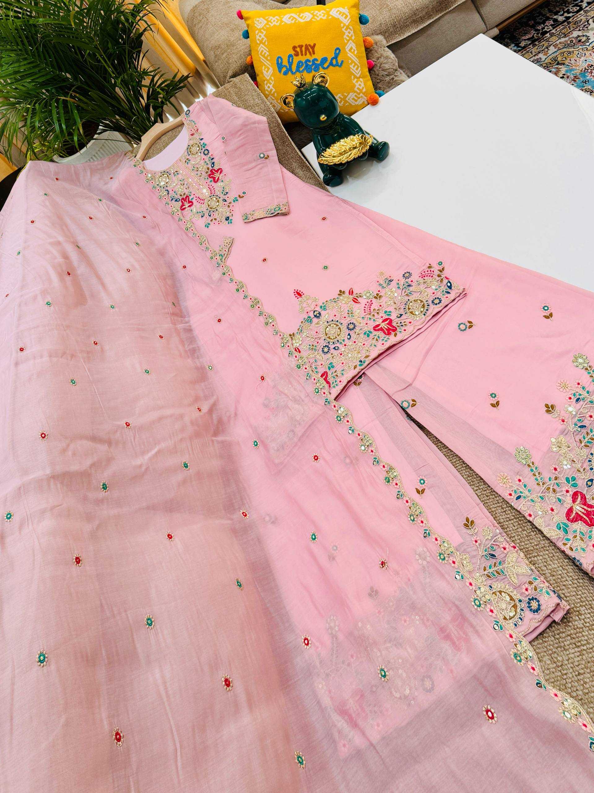 Chanderi Cotton Sharara Salwar Suit