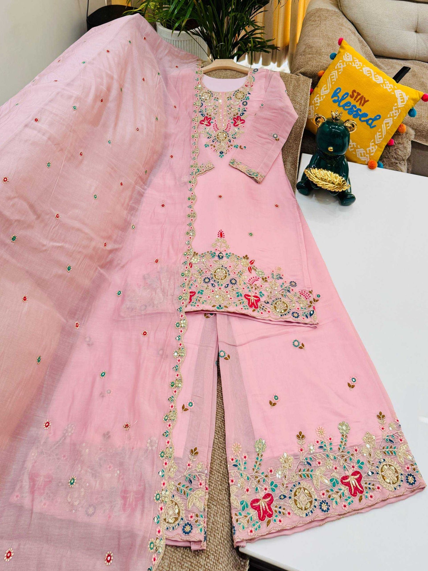 Chanderi Cotton Sharara Salwar Suit