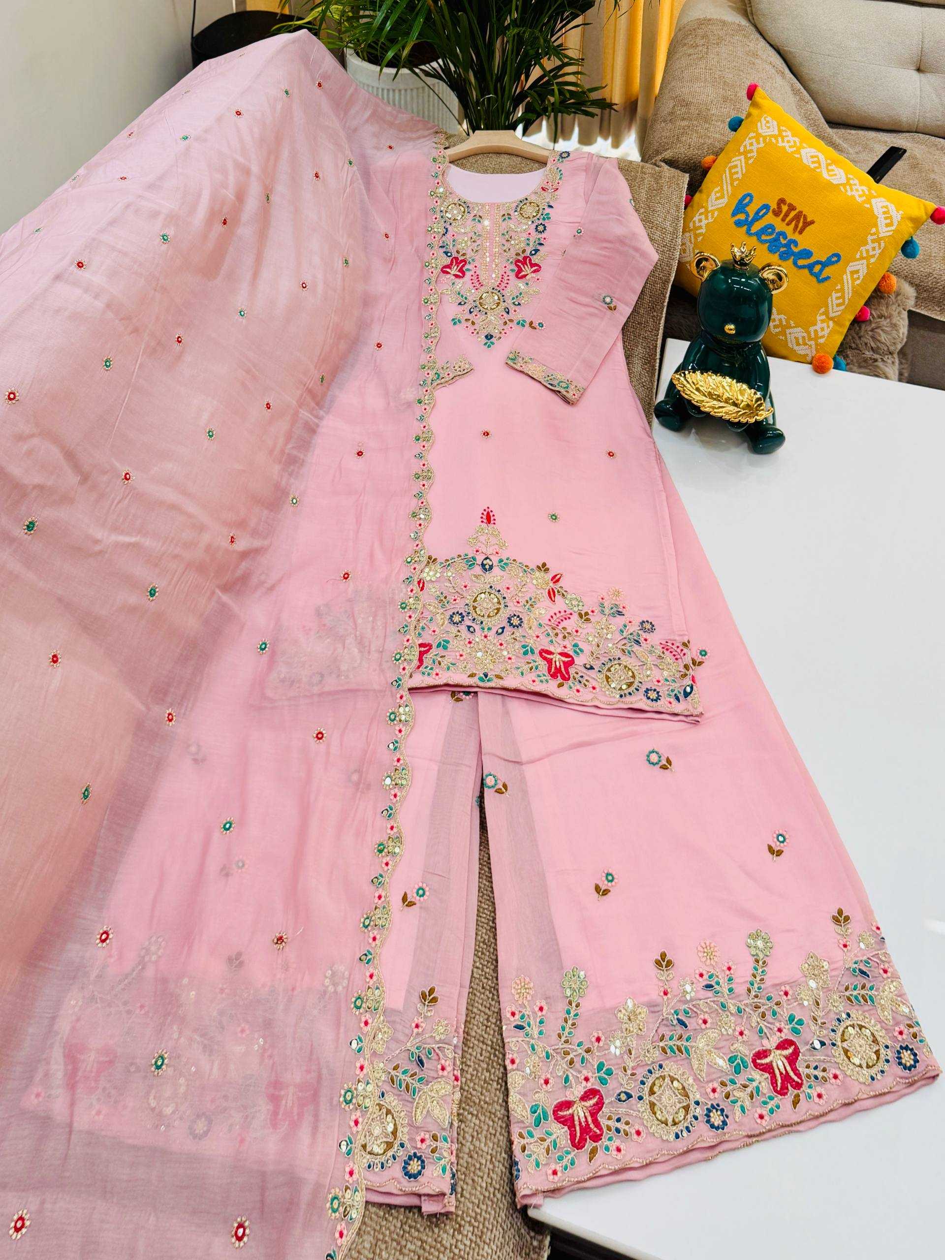 Chanderi Cotton Sharara Salwar Suit