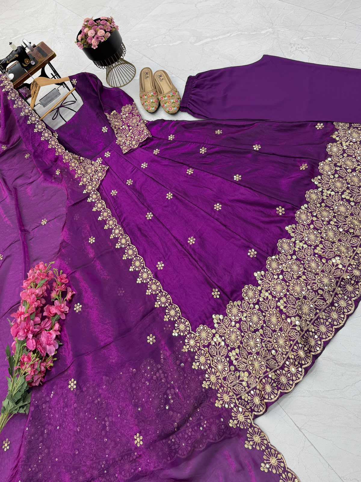 Candy Crush Silk Embroidery Gown