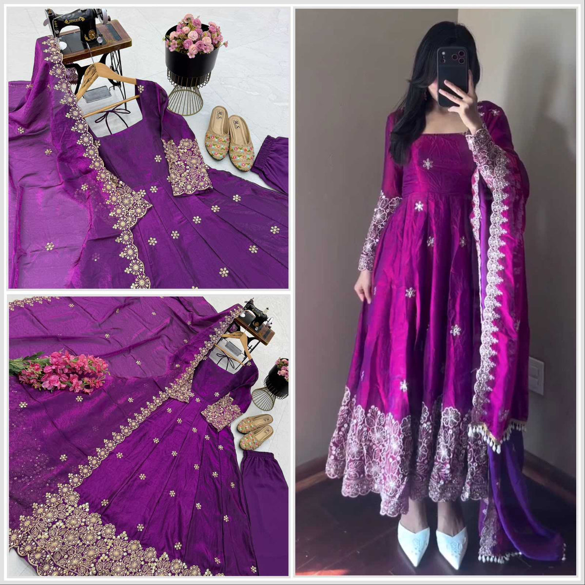 Candy Crush Silk Embroidery Gown