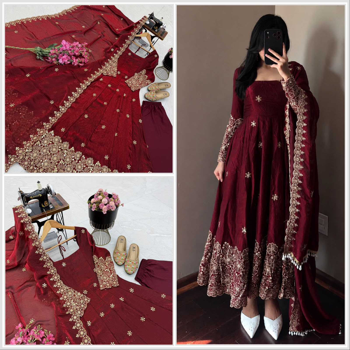 Candy Crush Silk Embroidery Gown