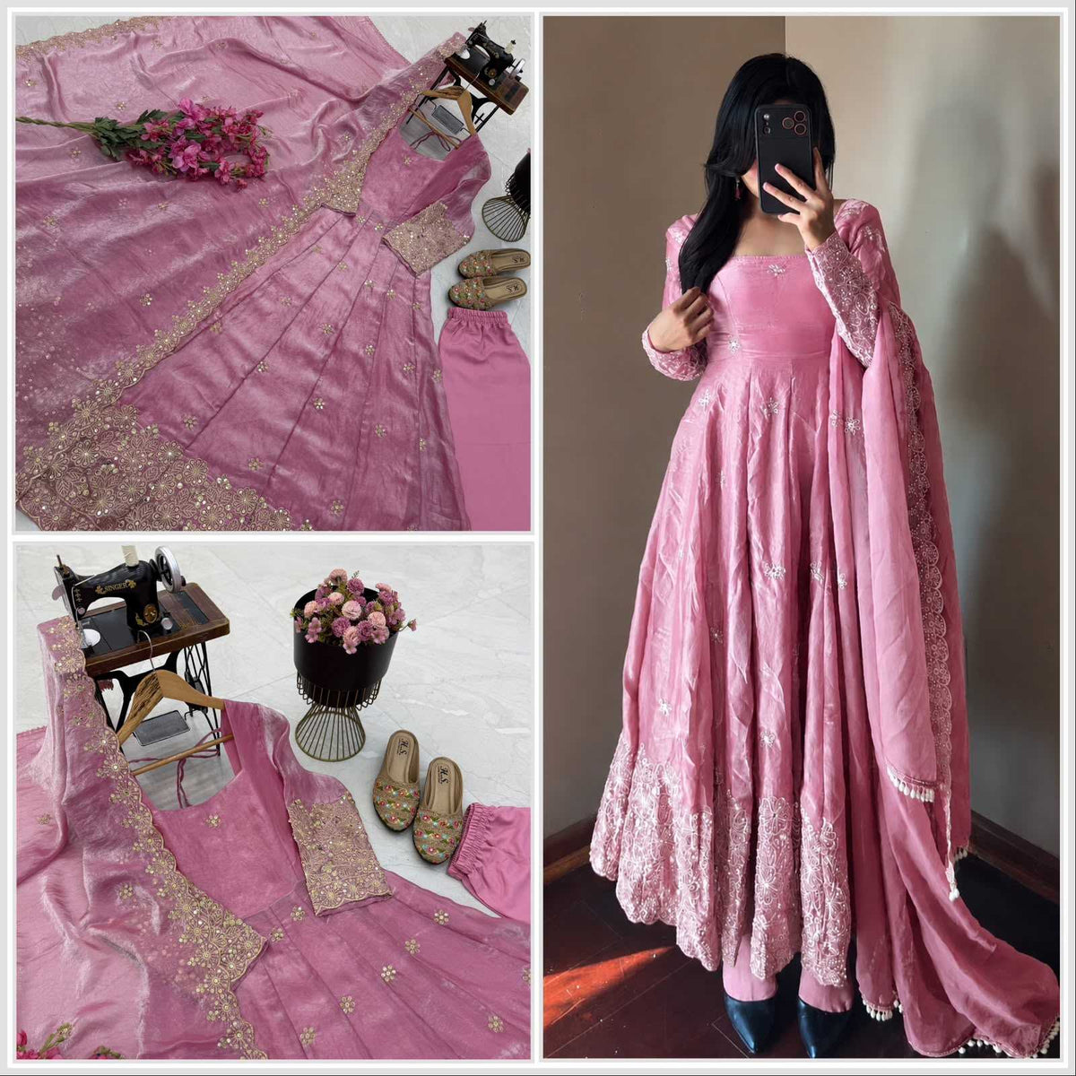 Candy Crush Silk Embroidery Gown